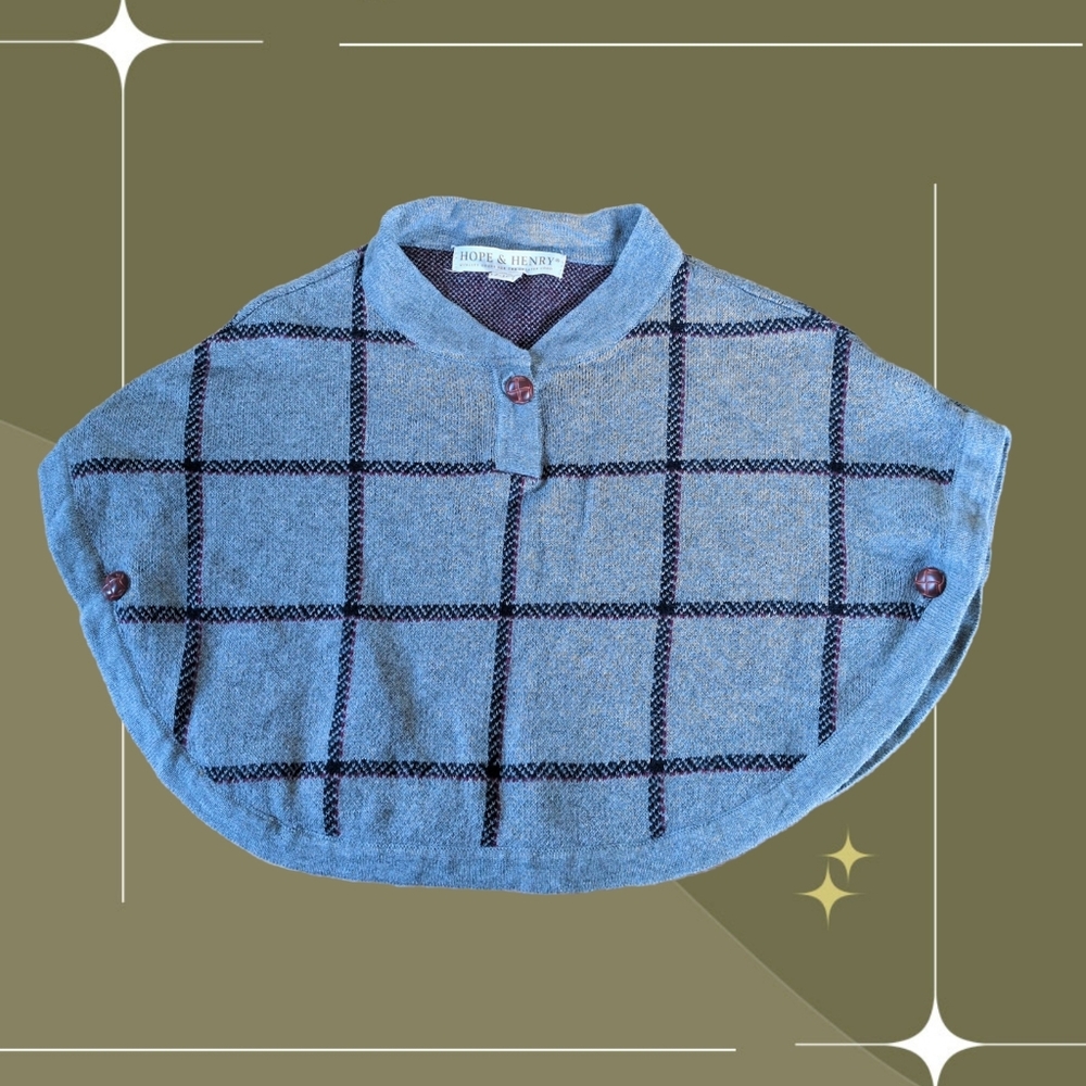 ✨ Hope And Henry 12 To 18 Month Plaid Poncho Cape